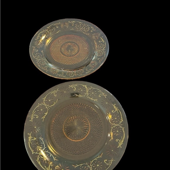 Two (2) Vintage Depression Glass Clear "Daisy" Indiana Glass 11.25” Platters - Picture 8 of 11